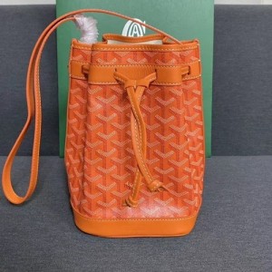 고야드 2020 PVC & 레더 여성용 버킷 숄더백,GYB0231,23cm,오렌지