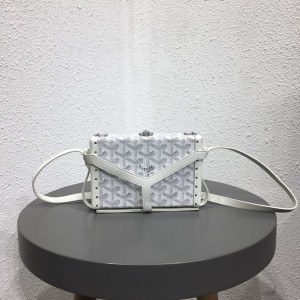고야드 2019 PVC & 레더 여성용 숄더 크로스백,GYB0190,16.5cm,화이트