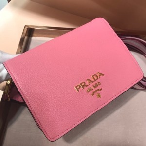 프라다 2018 레더 비텔로 숄더 크로스백,1BD102-3,20cm ,핑크