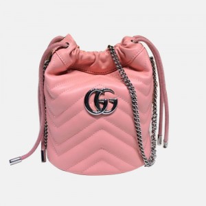 구찌 2020 GG 마몬트 미니 여성용 버킷 체인 숄더백, 575163,GUB1153,19CM,핑크